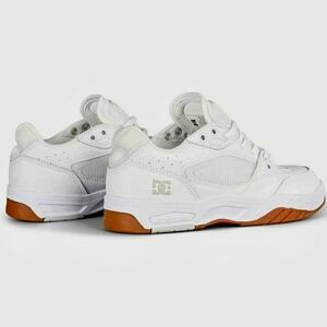 Rare Out Of Stock DC Maswell Mens White Leather Skate Sneakers Shoes